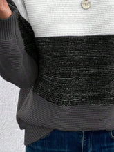 Load image into Gallery viewer, Color Block Boat Neck Sweater
