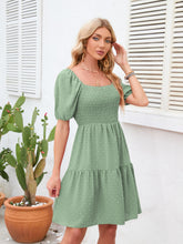 Load image into Gallery viewer, Swiss Dot Smocked Square Neck Dress
