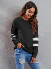 Load image into Gallery viewer, Full Size Striped Round Neck Long Sleeve T-Shirt
