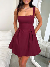 Load image into Gallery viewer, Devine Bow Back Square Neck Mini Dress
