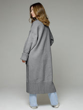 Load image into Gallery viewer, Pocketed Open Front Dropped Shoulder Cardigan
