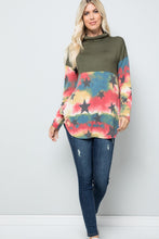 Load image into Gallery viewer, Celeste Full Size Tie-Dye Star Print Long Sleeve Blouse
