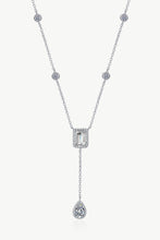 Load image into Gallery viewer, 3 Carat 925 Sterling Silver Double Drop Pendant Necklace
