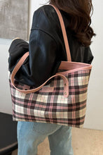 Load image into Gallery viewer, Plaid PU Leather Tote Bag
