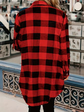 Load image into Gallery viewer, Plaid Collared Neck Snap Down Long Sleeve Jacket
