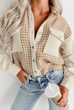 Load image into Gallery viewer, Houndstooth Button Up Long Sleeve Jacket

