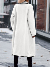 Load image into Gallery viewer, Full Size Contrast Trim Long Sleeve Coat with Pockets
