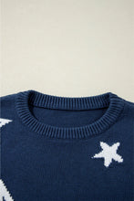 Load image into Gallery viewer, Star Round Neck Long Sleeve Sweater
