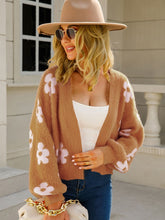 Load image into Gallery viewer, Angel Wings Flower Open Front Long Sleeve Cardigan
