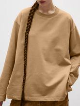 Load image into Gallery viewer, Round Neck Dropped Shoulder Long Sleeve T-Shirt
