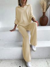 Load image into Gallery viewer, Johnny Collar Long Sleeve Top and Pants Sweater Set
