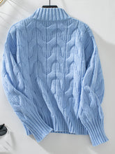 Load image into Gallery viewer, Cable Knit Mock Neck Long Sleeve Sweater
