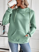 Load image into Gallery viewer, Drawstring Long Sleeve Hoodie with Kangaroo Pocket
