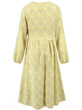 Load image into Gallery viewer, Floral V-Neck Long Sleeve Midi Dress
