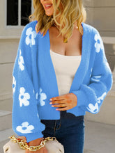 Load image into Gallery viewer, Angel Wings Flower Open Front Long Sleeve Cardigan
