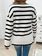 Load image into Gallery viewer, Striped V-Neck Long Sleeve Knit Top
