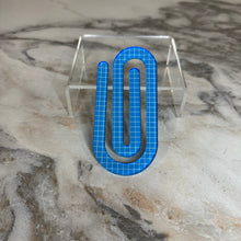 Load image into Gallery viewer, Jumbo Paperclip - Blue Checker
