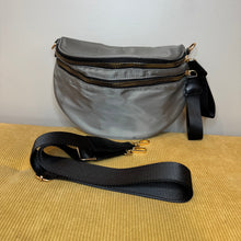 Load image into Gallery viewer, The Roni Nylon Crossbody - Grey + Black -
