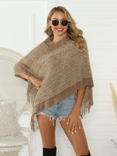 Load image into Gallery viewer, Heathered Fringe Detail Poncho
