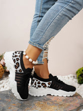 Load image into Gallery viewer, Cutout Leopard Lace Up Mesh Athletic
