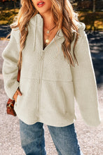 Load image into Gallery viewer, Drawstring Zip Up Long Sleeve Hooded Jacket
