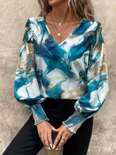 Load image into Gallery viewer, Tie-Dye V-Neck Long Sleeve Blouse
