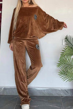 Load image into Gallery viewer, Full Size Boat Neck Long Sleeve Top and Pants Set
