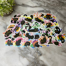 Load image into Gallery viewer, Stickers - Black Cat Colorful Splatter
