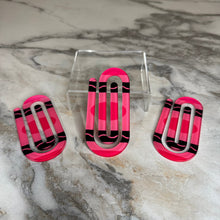 Load image into Gallery viewer, Jumbo Paperclip - Hot Pink Crayon
