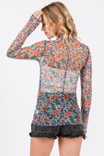 Load image into Gallery viewer, SAGE + FIG Floral Mesh Long Sleeve Top
