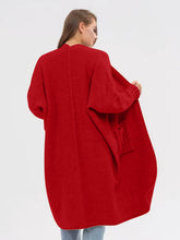 Load image into Gallery viewer, Pocketed Open Front Long Sleeve Longline Cardigan
