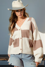 Load image into Gallery viewer, Double Take Full Size Checkered Dropped Shoulder Cardigan
