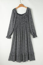 Load image into Gallery viewer, Printed Square Neck Long Sleeve Midi Dress
