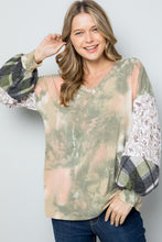 Load image into Gallery viewer, Celeste Full Size Tie-Dye V-Neck Printed Sleeve Blouse
