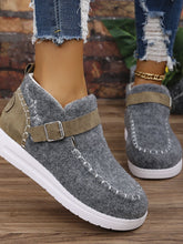 Load image into Gallery viewer, Contrast Round Toe Buckle Sneakers
