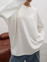Load image into Gallery viewer, Round Neck Dropped Shoulder Long Sleeve T-Shirt
