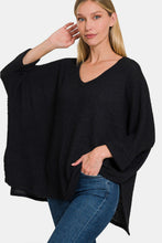 Load image into Gallery viewer, Zenana Full Size Waffle Knit V-Neck Long Sleeve Slit Top
