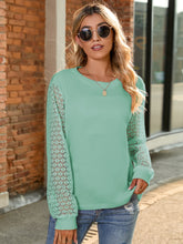 Load image into Gallery viewer, Full Size Round Neck Lace Long Sleeve T-Shirt Plus Size
