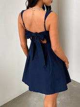 Load image into Gallery viewer, Devine Bow Back Square Neck Mini Dress
