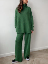 Load image into Gallery viewer, Slit Turtleneck Long Sleeve Top and Pants Sweater Set
