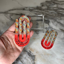 Load image into Gallery viewer, Jumbo Paperclip - Coral Religious Floral
