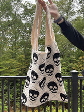 Load image into Gallery viewer, Tote Bag - Knit Sweater - Halloween Skull - PREORDER 8/18-8/21
