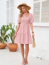 Load image into Gallery viewer, Swiss Dot Smocked Square Neck Dress
