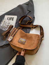 Load image into Gallery viewer, Suede Adjustable Strap Shoulder Bag
