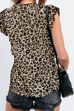 Load image into Gallery viewer, Ruffled Printed Round Neck Cap Sleeve T-Shirt
