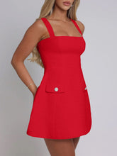 Load image into Gallery viewer, Devine Square Neck Wide Strap Mini Dress
