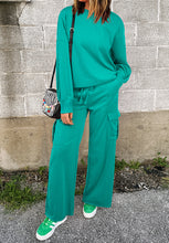 Load image into Gallery viewer, Full Size Round Neck Long Sleeve Top and Drawstring Pants Set
