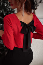 Load image into Gallery viewer, Bowknot V-Neck Long Sleeve Blouse
