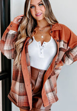 Load image into Gallery viewer, Plaid Button Up Long Sleeve Jacket
