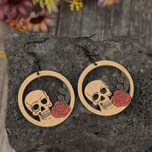 Load image into Gallery viewer, Wooden Cutout Skeleton Earrings
